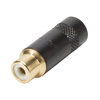 REAN Cinch (RCA), 2-pin, metal, socket, gold. Contacts, straight, black