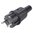 SCHUKO-Kabelstecker, schwarz, Gummigehäuse mit Knickschutz 230 V/16 A