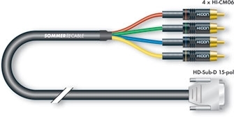 Sommer Cable TRANSIT MINI FLEX, RGB monitor cable, Sub-D / RCA, HICON