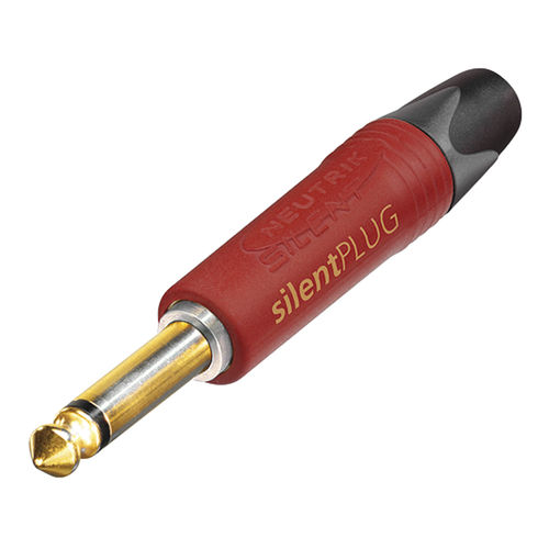 NEUTRIK® jack plug (6.3mm), 2-pin NP2X-AU-SILENT, gold-plated pin, straight