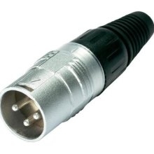 Hicon XLR connector 3-pin HI-X3CM, nickel-plated contacts, plastic cap