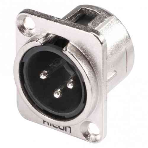 Hicon XLR built-in connector metal HI-X3DM, 3-pin nickel-plated