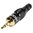 HICON mini jack (3.5mm), 3-pin, metal, solderable cable connector, gold-plated contacts, straight