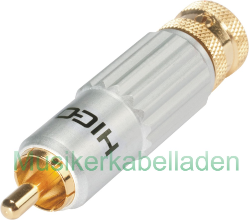 Hicon RCA / Cinch connector HI-CM13 real gold-plated solid pin