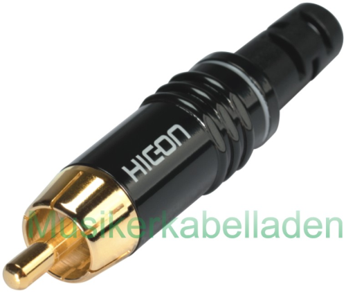 Hicon RCA / Cinch connector HI-CM06 real gold-plated solid pin