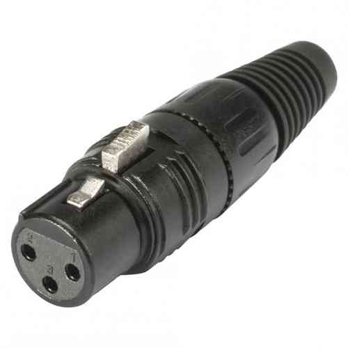 Hicon XLR socket 3-pin HI-X3CF-B, silver-plated contacts, plastic cap