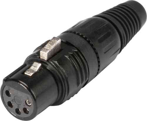 Hicon XLR socket 5-pin HI-X3CF-B, silver-plated contacts, plastic cap
