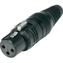 Hicon XLR socket 3-pin HI-X3CF-M, silver-plated contacts, metal cap