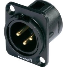 Hicon XLR Einbau-Stecker 3-polig Metall HI-X3DM-G, Kontakte vergoldet