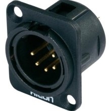 Hicon XLR built-in plug 5-pin metal HI-X5DM-G, gold-plated contacts