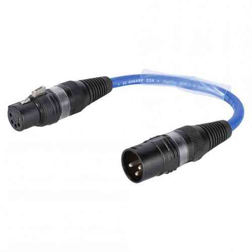 Sommer cable Adapterkabel XLR 3-pol male/XLR 5-pol female gerade 0,15m, blau