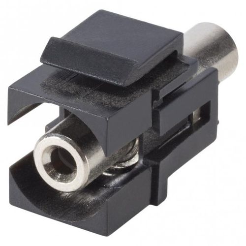 Mini-Klinke (3,5mm), 3-pol Patch-Einbaubuchse, Keystone Clip-In, schwarz