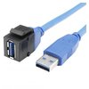 USB 3.0, Kunststoff-, Patchkabel-Einbau, Keystone Clip-In, schwarz