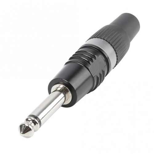 Hicon HI-J63MP-B Klinke (6,3mm) 2-pol Kappe: Kunststoff-stecker, gerade, schwarz