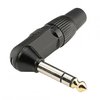 Hicon HI-J63SA06 jack (6.3mm), 3-pin, metal, soldering technology cable connector, angled 90 °, blac