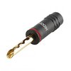 HICON Banana connector with toothed clamp, straight, max. 6 mm², black mat