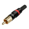 Hicon RCA / Cinch-Stecker HI-CM03-RED, vergoldete Kontakte, rot codiert