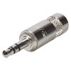 REAN jack (3.5mm), 3-pin, metal, soldering technology cable connector, straight, nickel-colored