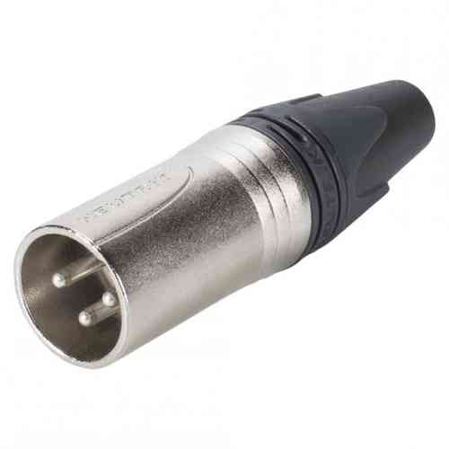 NEUTRIK® XLR plug 3-pin, NC3MXX, silver-plated contacts, straight, nickel-colored