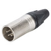 NEUTRIK® XLR plug, 4-pin, NC4MXX, silver-plated contacts, straight, nickel-colored