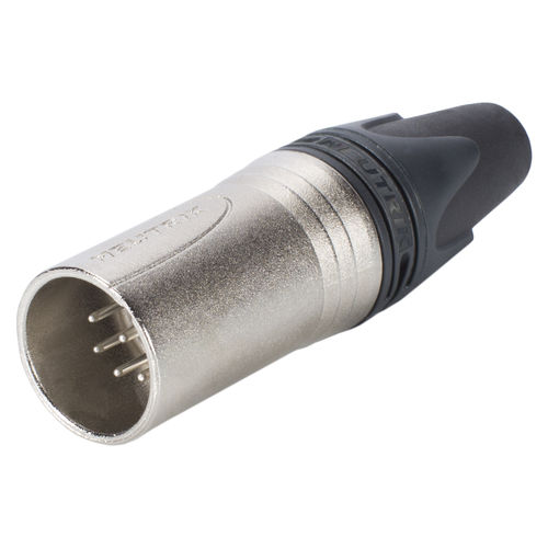 NEUTRIK® XLR plug, 7-pin, NC7MXX, silver-plated contacts, straight, nickel-colored