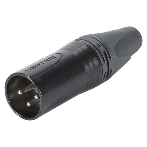 NEUTRIK® XLR plug 3-pin, NC3MXX-BAG, silver-plated contacts, straight, black
