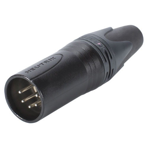 NEUTRIK® XLR plug 5-pin, NC5MXX-BAG, silver-plated contacts, straight, black