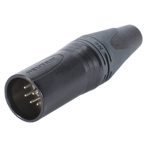 NEUTRIK® XLR plug 7-pin, NC7MXX-BAG, silver-plated contacts, straight, black