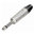 NEUTRIK® jack plug (6.3mm) 2-pin, NP2X, pin nickel-plated, straight, nickel-colored
