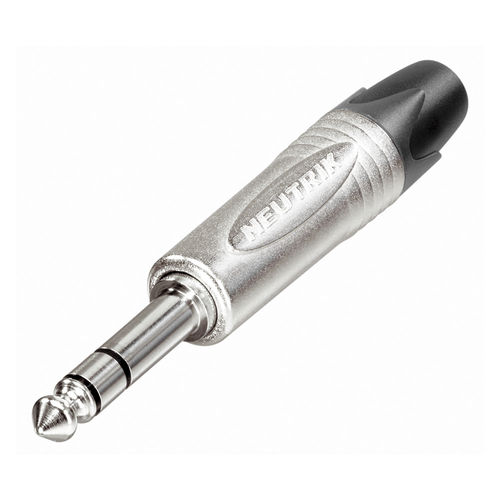 NEUTRIK® jack plug (6.3mm) 3-pin, NP3X, pin nickel-plated, straight, nickel-colored