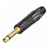 NEUTRIK® Klinke Stecker (6,3mm) 2-pol, NP2X-B, Pin vergoldet, gerade, schwarz verchromt