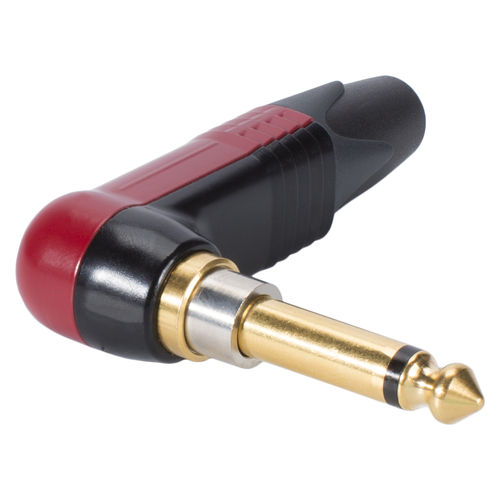 NEUTRIK® jack plug (6.3mm), 2-pin NP2RX-AU-SILENT, gold-plated pin, angled