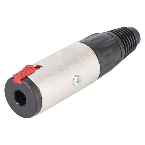 NEUTRIK® jack socket (6.3mm), 3-pin, NJ3FC6, vers. Contacts, straight, nickel-colored