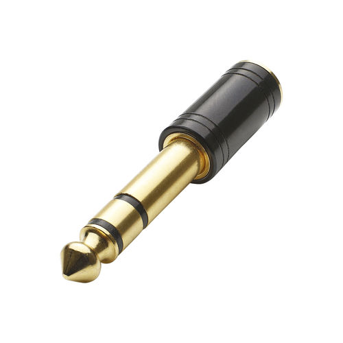 HICON Adapter | Miniklinke 3,5 mm female/Klinke male 6,3 mm stereo gerade, schwarz